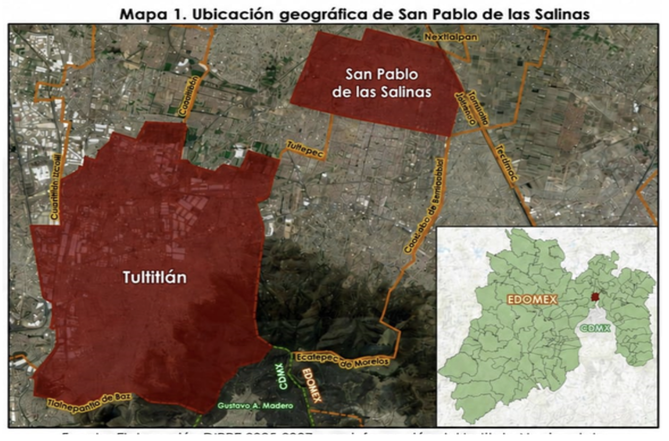 Mapa de ubicación geográfica de San Pablo de las Salinas